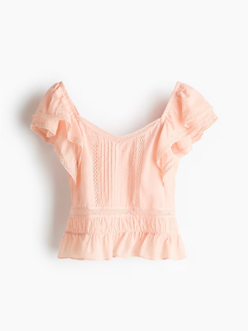 H&M LACE-TRIMMED BLOUSE